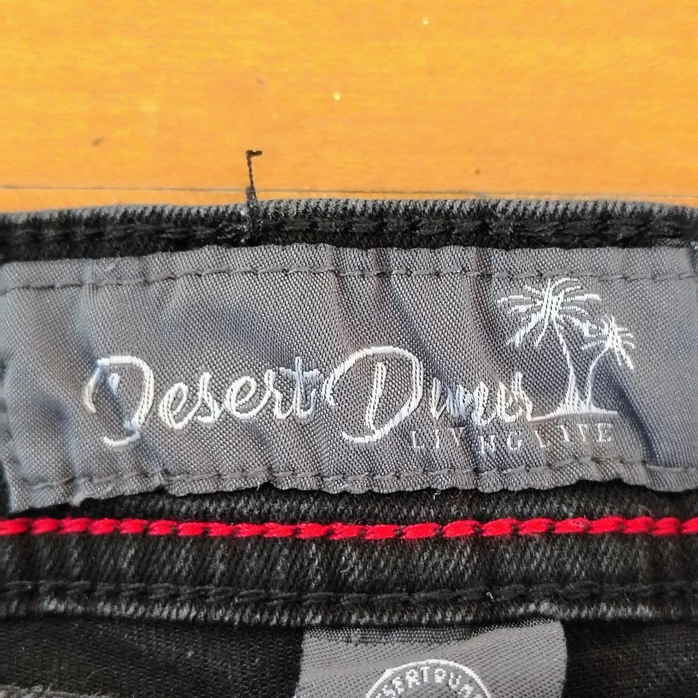 Desert Dunes Mens Black Faded Straight Leg Stretch Jeans 34x30 fast shipping
